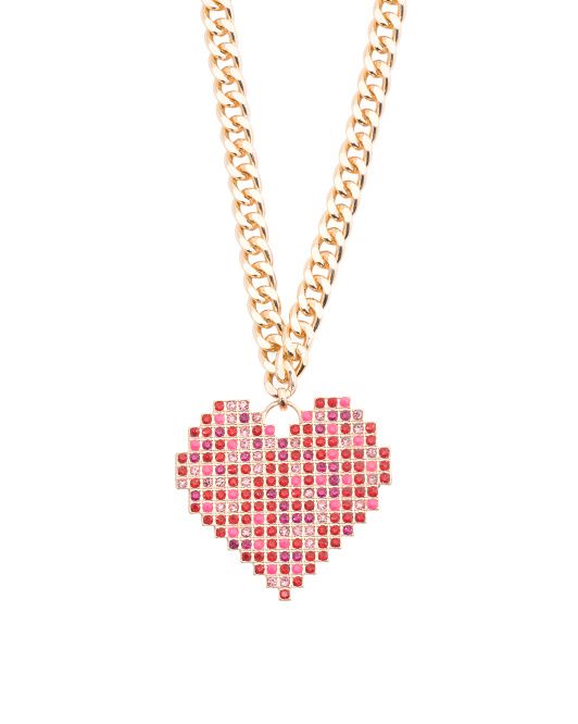 Crystal Heart Statement Necklace | TJ Maxx