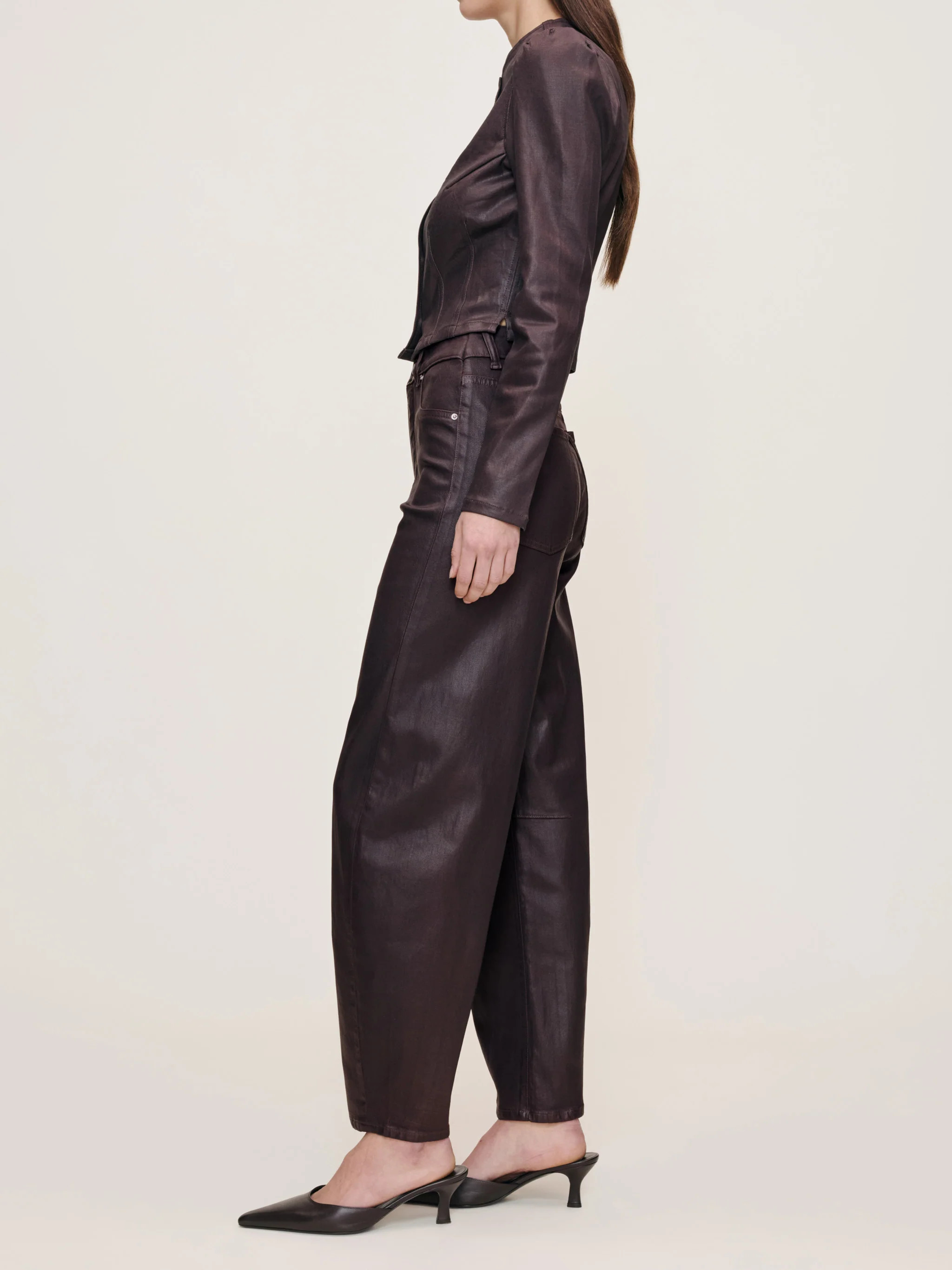 Miro Barrel High Rise 28" Jeans | Cocoa Coated | DL 1961 Women