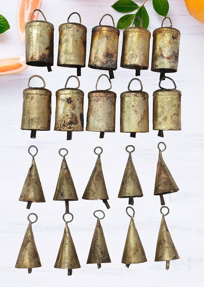 Mango Gifts Rustic Iron Tin Metal Vintage Cow Bells Jingle for Wind Chimes and Crafts 2.25" H (Se... | Amazon (US)