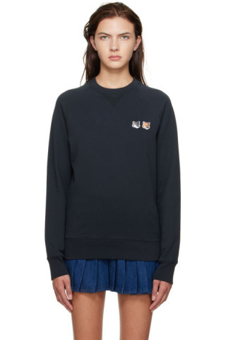 Black Double Fox Head Sweatshirt | SSENSE