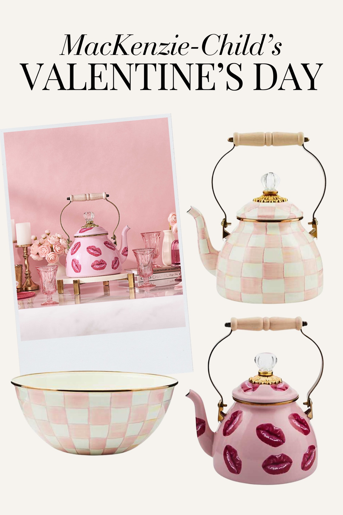Mackenzie-Childs Valentine’s Day kitchen finds, Valentine’s Day kitchen decor, Vday home decor, Vday home finds, pink teapot, pink serving bowl  

#LTKHome