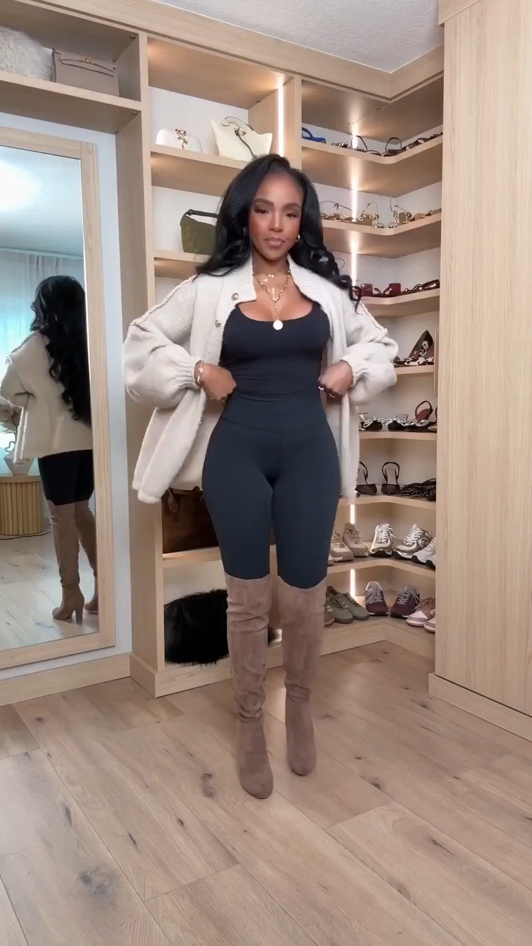 Cozy winter neutrals — an oversized knit, sleek leggings, and OTK boots for the perfect mix of warm, comfy, and elevated. An easy cold-weather uniform you’ll reach for again and again.

Perfect for school drop-offs, casual days out, and easy winter errands.

winter neutral outfit ideas, cozy oversized sweater look, over-the-knee boots outfit, Amazon basics winter style, comfy chic cold-weather looks.

📏 Sizing: Sweater (Small) • Leggings (Small) • Boots (TTS)
Measurements: 5’4” · 138 lbs · 34D · 27” waist · 40” hips

✨ Everything linked below for easy shopping

Follow me on Instagram and YouTube @kirasfashionfinds 

#LTKootd #LTKgrwm #LTKPetite