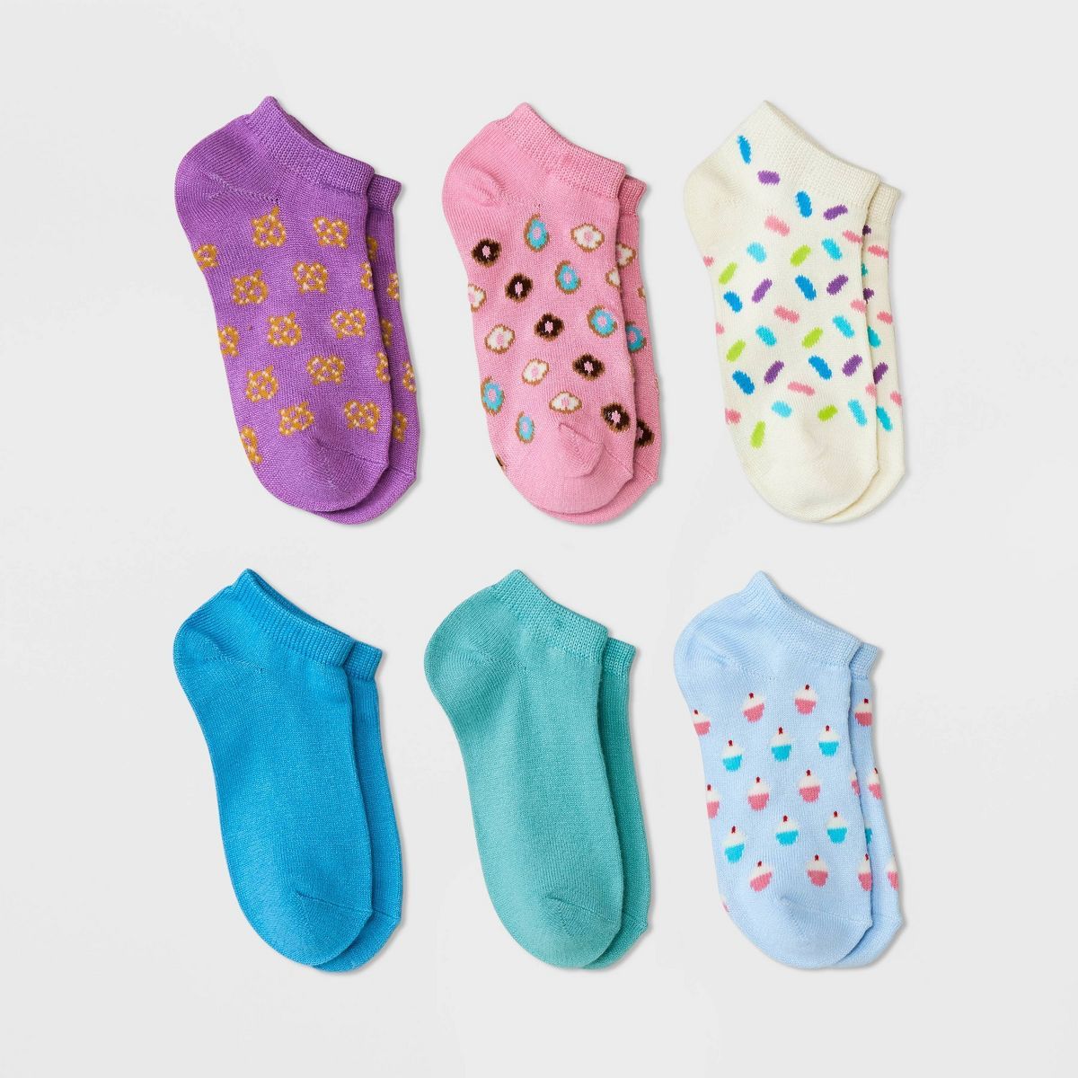 Girls' 6pk Soft No Show Socks - Cat & Jack™ Blue | Target