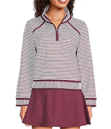 Addison Bay Bainbridge Stand Collar Long Sleeve Quarter-Zip Sweatshirt - XS | Dillard's