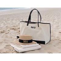 Beach Bag, Personalised Canvas Becah Bridesmaids Monogram Bag | Etsy (US)