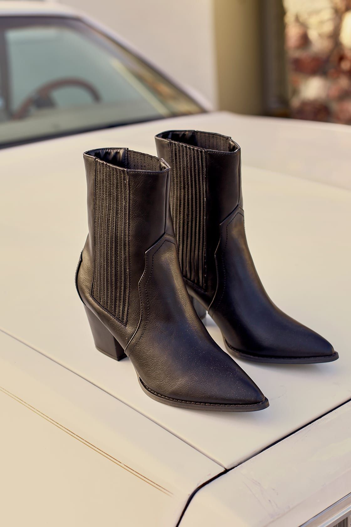 Vaylyn Black Pointed-Toe Mid-Calf Boots | Lulus (US)