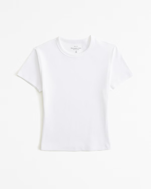 Women's Essential Rib Baby Tee | Women's Tops | Abercrombie.com | Abercrombie & Fitch (US)