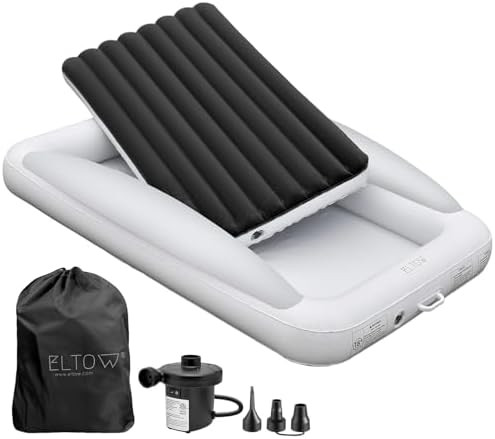ELTOW Toddler Blow-Up Mattress with Sides, Inflatable Toddler Travel Bed with Safety Bumpers, Por... | Amazon (US)