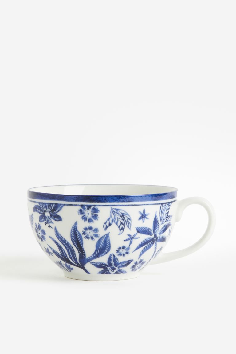 Porcelain Cup - Blue/floral - Home All | H&M US | H&M (US + CA)