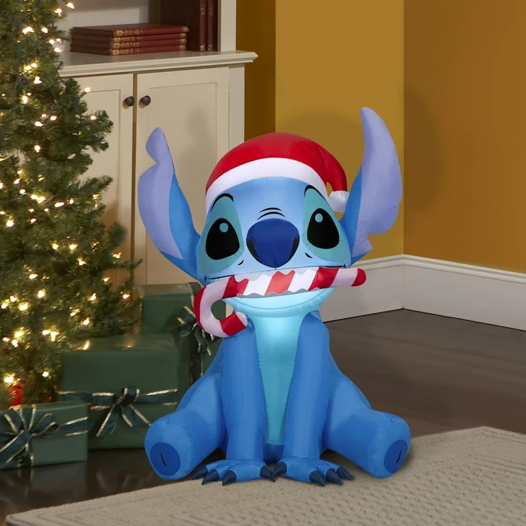 Gemmy Christmas Inflatable Stitch in Santa Hat, 3 ft Tall, Multi | Walmart (US)