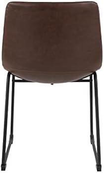 Signature Design by Ashley Mid Century Centiar Dining Bucket Chair Set of 2, Black and Brown | Amazon (US)