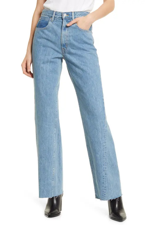 SLVRLAKE SLVERLAKE Grace High Waist Twist Seam Raw Hem Jeans in Fool For Love at Nordstrom, Size 25 | Nordstrom