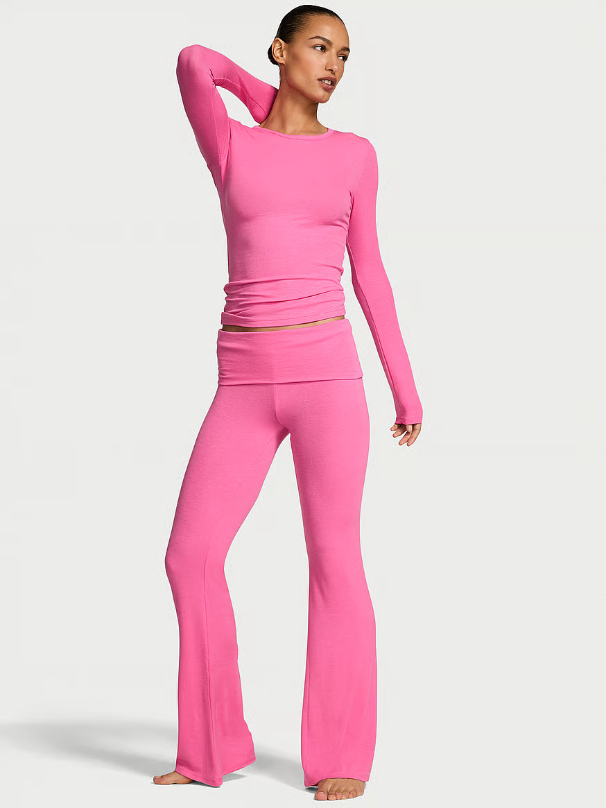 Buy SoSoft™ Modal Ribbed Long Lounge Set, Rose Garden - Order Pajamas Sets online - Victoria's ... | Victoria's Secret (US / CA )