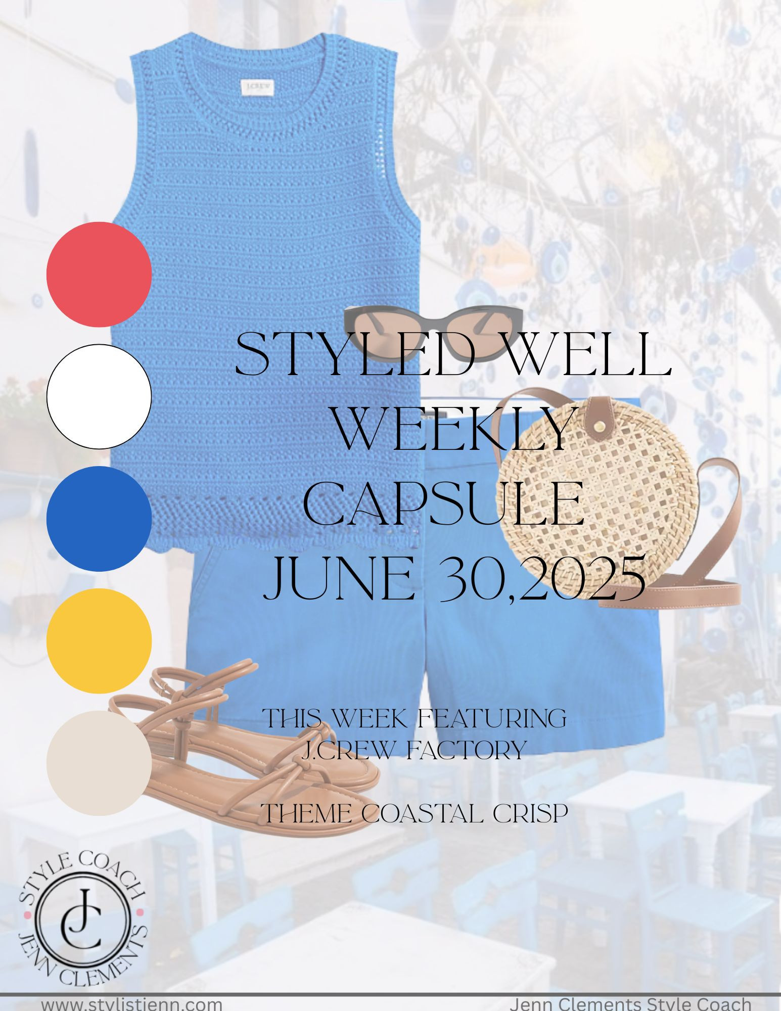 Styled Well Weekly Capsule: Coastal Crisp (June 30)
This week’s capsule is inspired by the Amalfi Coast ☀️
Think crisp whites, lemony pops, and the perfect striped dress.
7 real outfits, 1 capsule. Everything here is 40–70% off during J.Crew Factory’s All-Star Sale.
🛍️ Tap to shop the full look
📩 Want the full calendar? Grab the free PDF in my bio or via email. 

 #LTKOver40 #LTKSaleAlert #LTKStyleTip