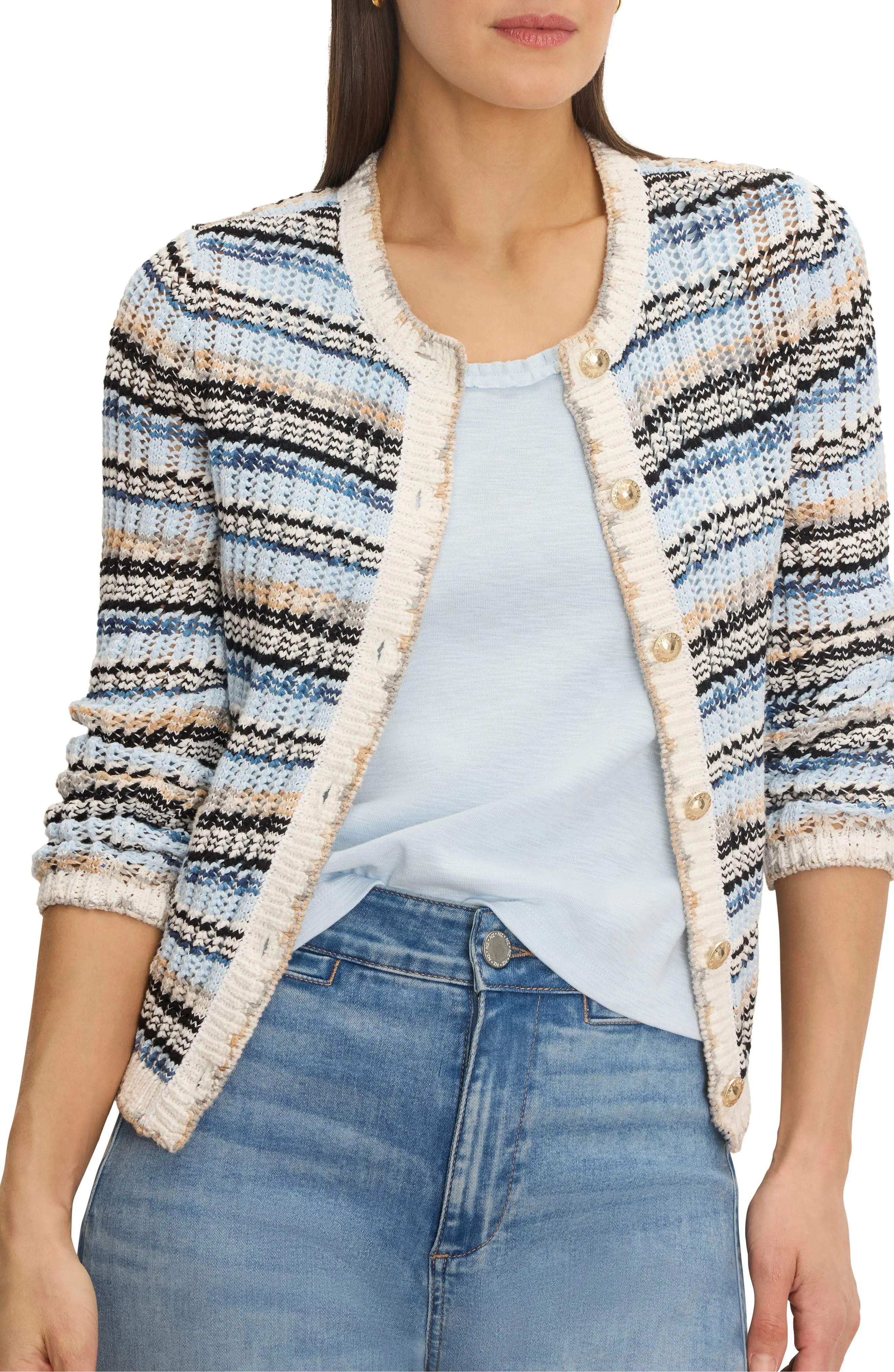 Coastlines Tuck Stitch Button Front Cardigan (Women) | Nordstrom | Nordstrom