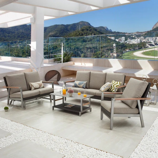 Adkinson Wicker/Rattan 6 - Person Seating Group with Cushions | Wayfair North America