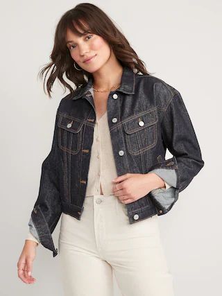 Cropped Non-Stretch Jean Jacket for Women | Old Navy (US)