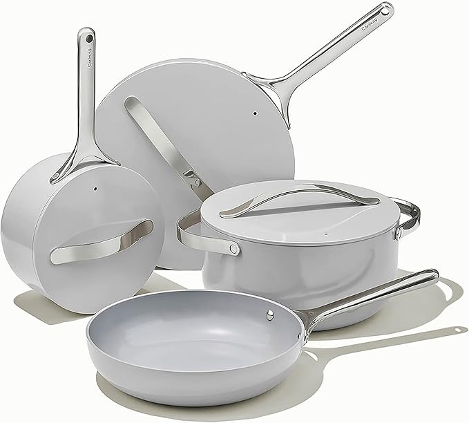 Caraway Nonstick Ceramic Cookware Set (12 Piece) Pots, Pans, Lids and Kitchen Storage - Non Toxic... | Amazon (US)
