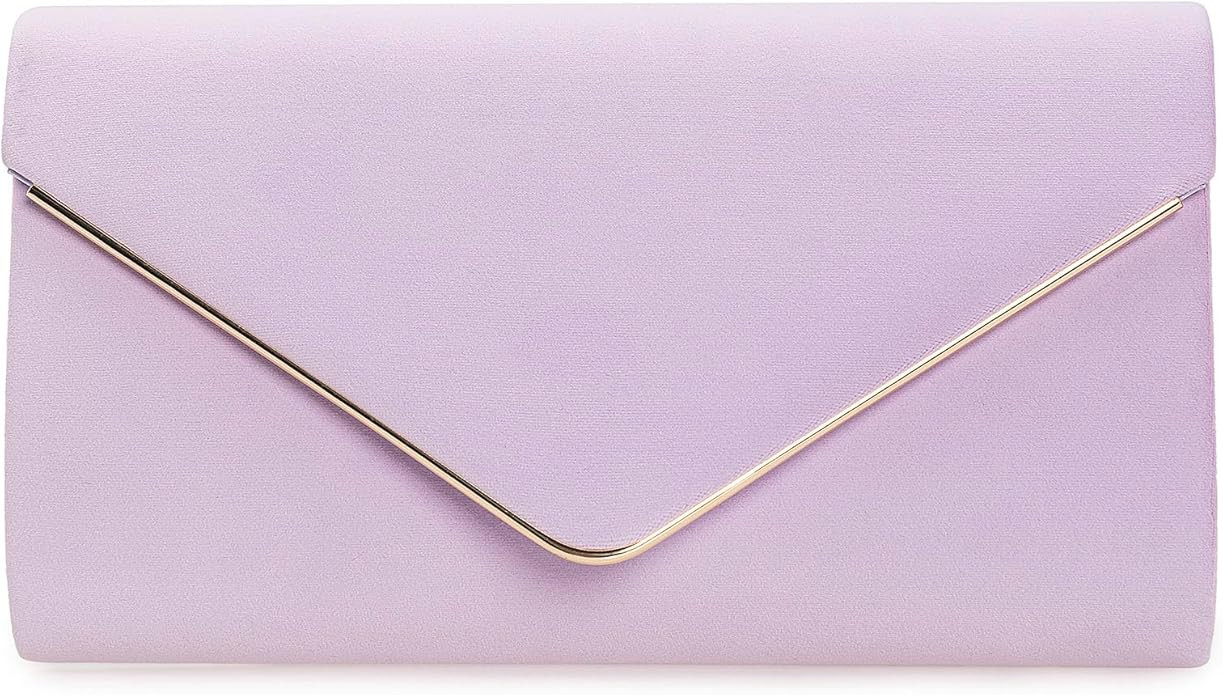 Faux Suede Evening Bag for Women Classic Velvet Formal Clutch Purse for Prom/Wedding/Black-Tie Ev... | Amazon (US)