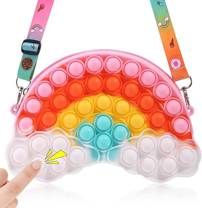GOHEYI Pop Purse Bag Fidget Toys for Girls, Easter Gifts Rainbow Clouds Pop Purse Bag Fidgets for... | Amazon (US)