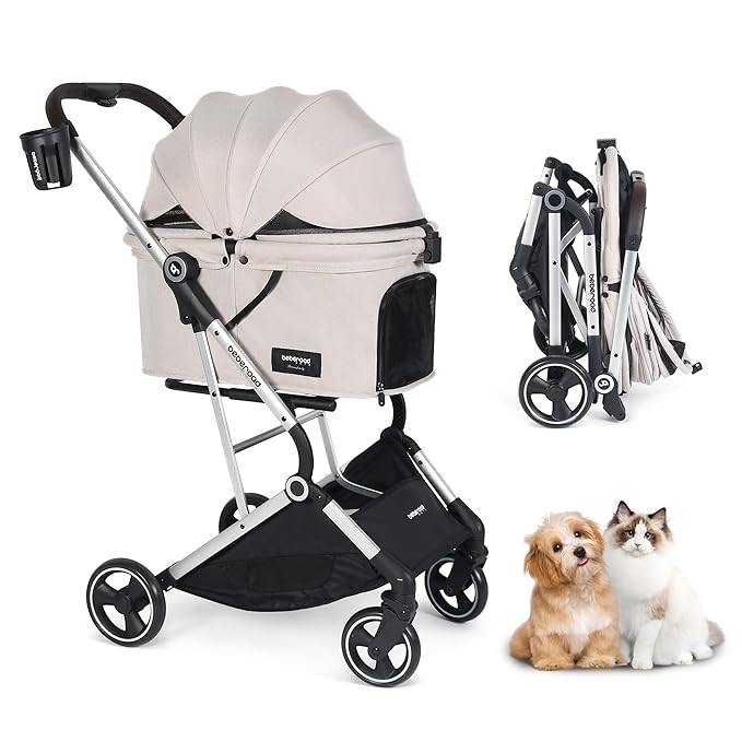 T4 Pet Stroller for Small Medium Dogs, Cat Strollers for 2 Cats, 4 Wheels Folding Pet Stroller fo... | Amazon (US)