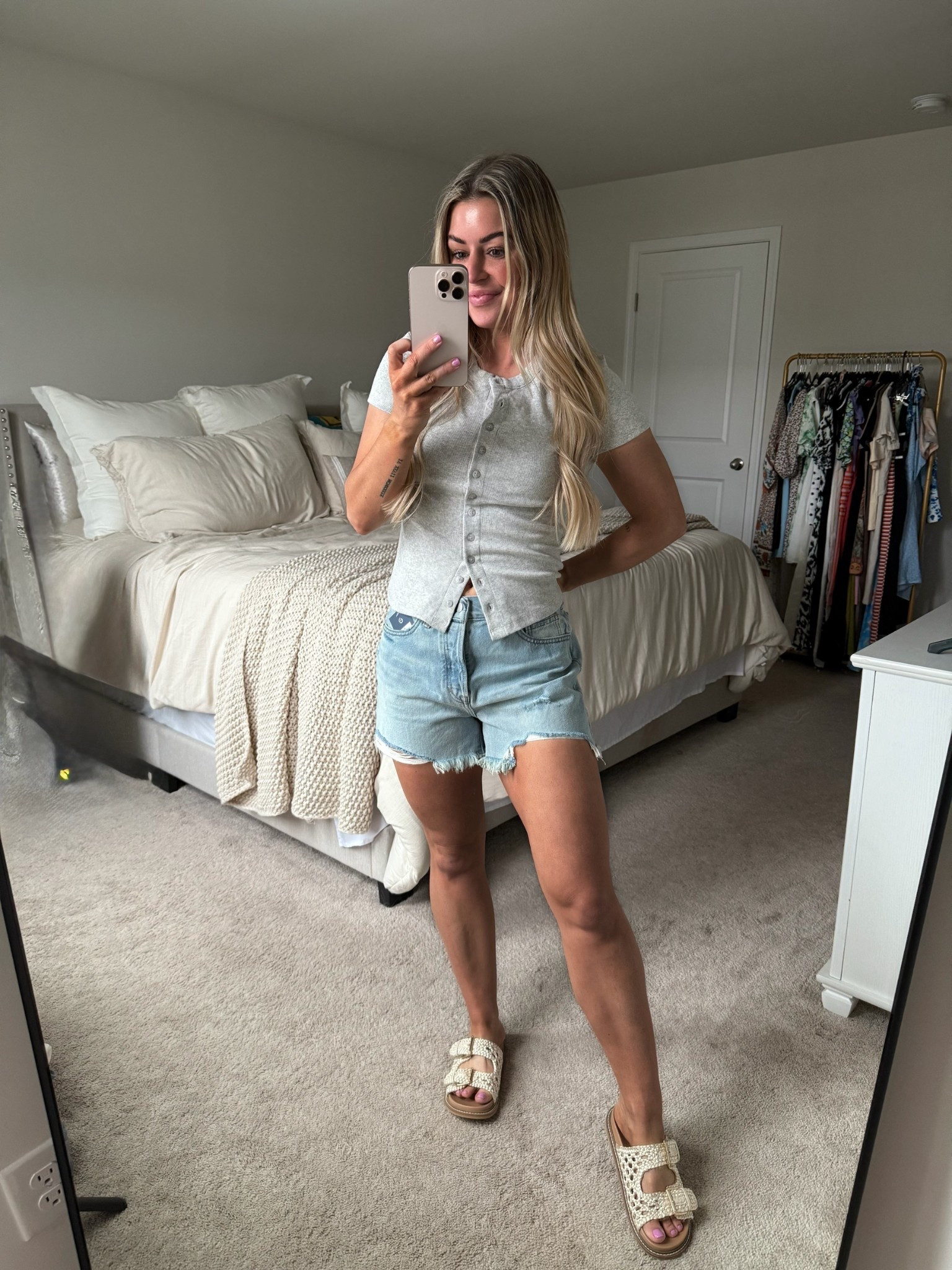 Medium in top, 4 in jean shorts

#LTKU #LTKSeasonal #LTKSaleAlert