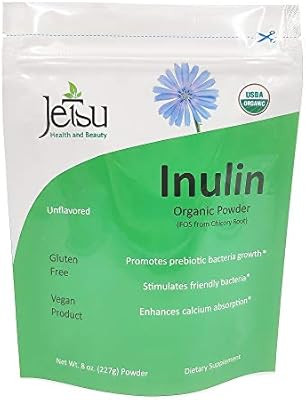 Inulin Powder Organic Chicory Root (FOS), Soluble Inulin Fiber prebiotic Supplement, unflavored, ... | Amazon (US)