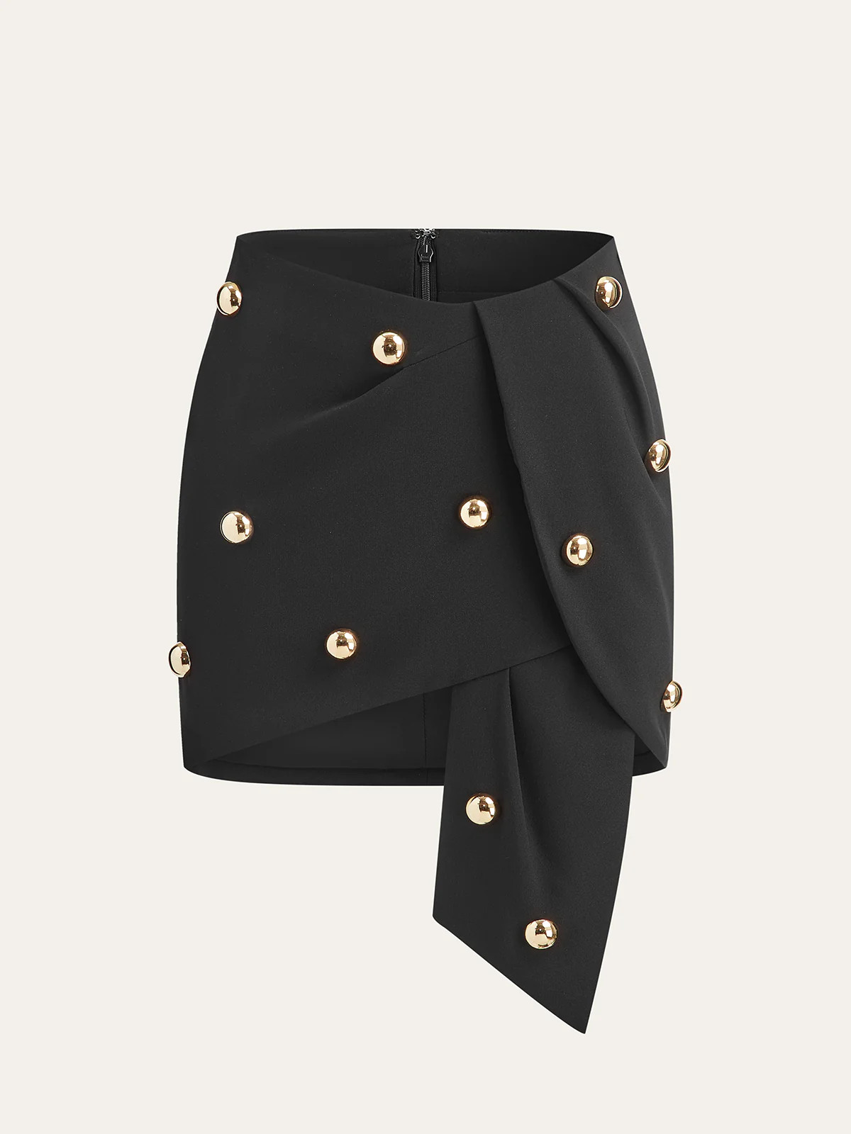 Asymmetrical Metal Decor Skirt | Commense