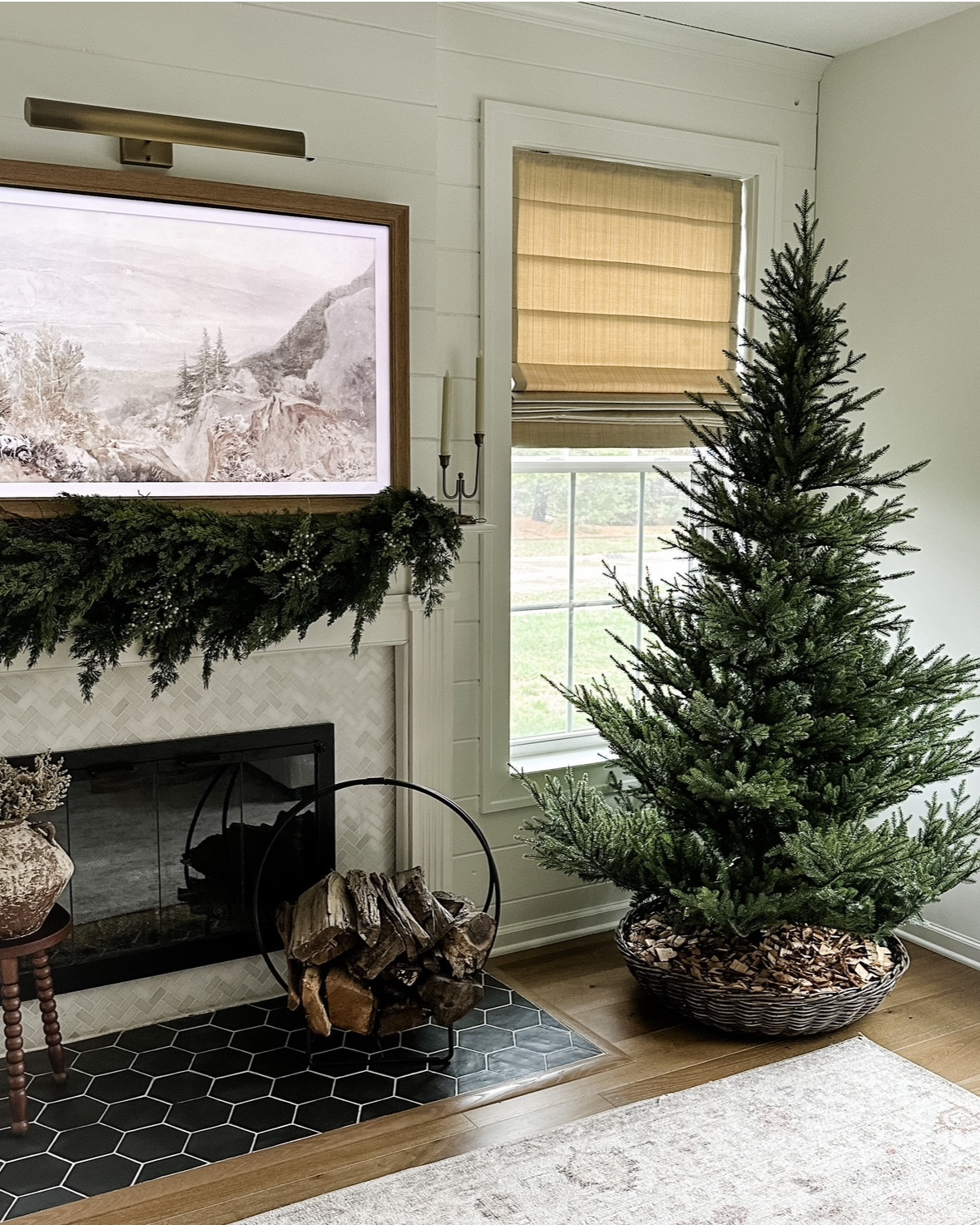 Christmas tree details: 7 ft Norway spruce. Lights have different features and built-in timer. Currently on sale, too! I used this shallow bowl and a base and filled it with wood chips (which give a great, earthy smell, almost like having a real tree ☺️) 

#LTKHoliday #LTKSeasonal #LTKHome
