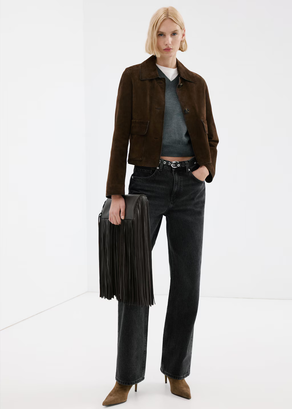 Straight low-waist jeans black denim - Woman - 16 - MANGO | MANGO (UK)