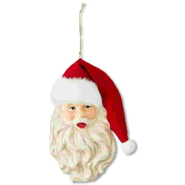 Red and White Glitter Santa Christmas Ornament, 6.5", by Holiday Time | Walmart (US)