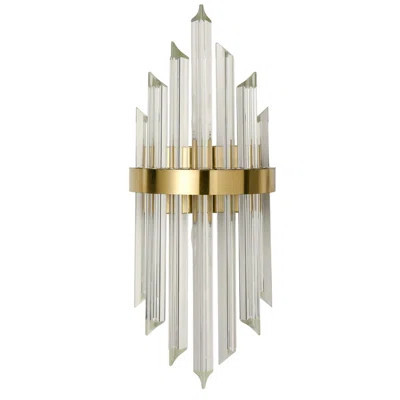 Modern Gold Brass Crystal Wall Sconces Set of 2 | Wayfair North America