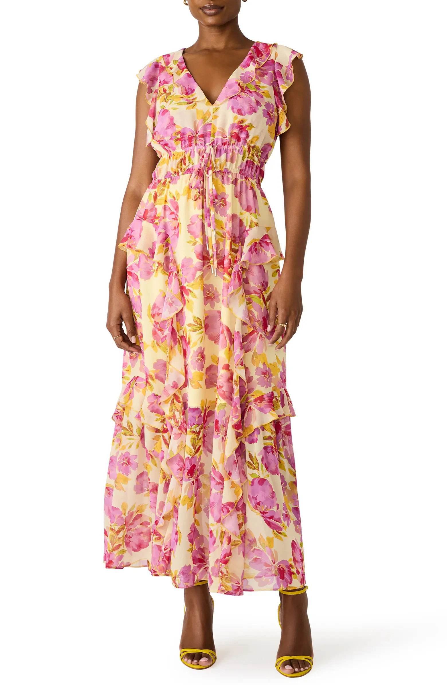 Crosby Floral Print Ruffle Maxi Dress | Nordstrom