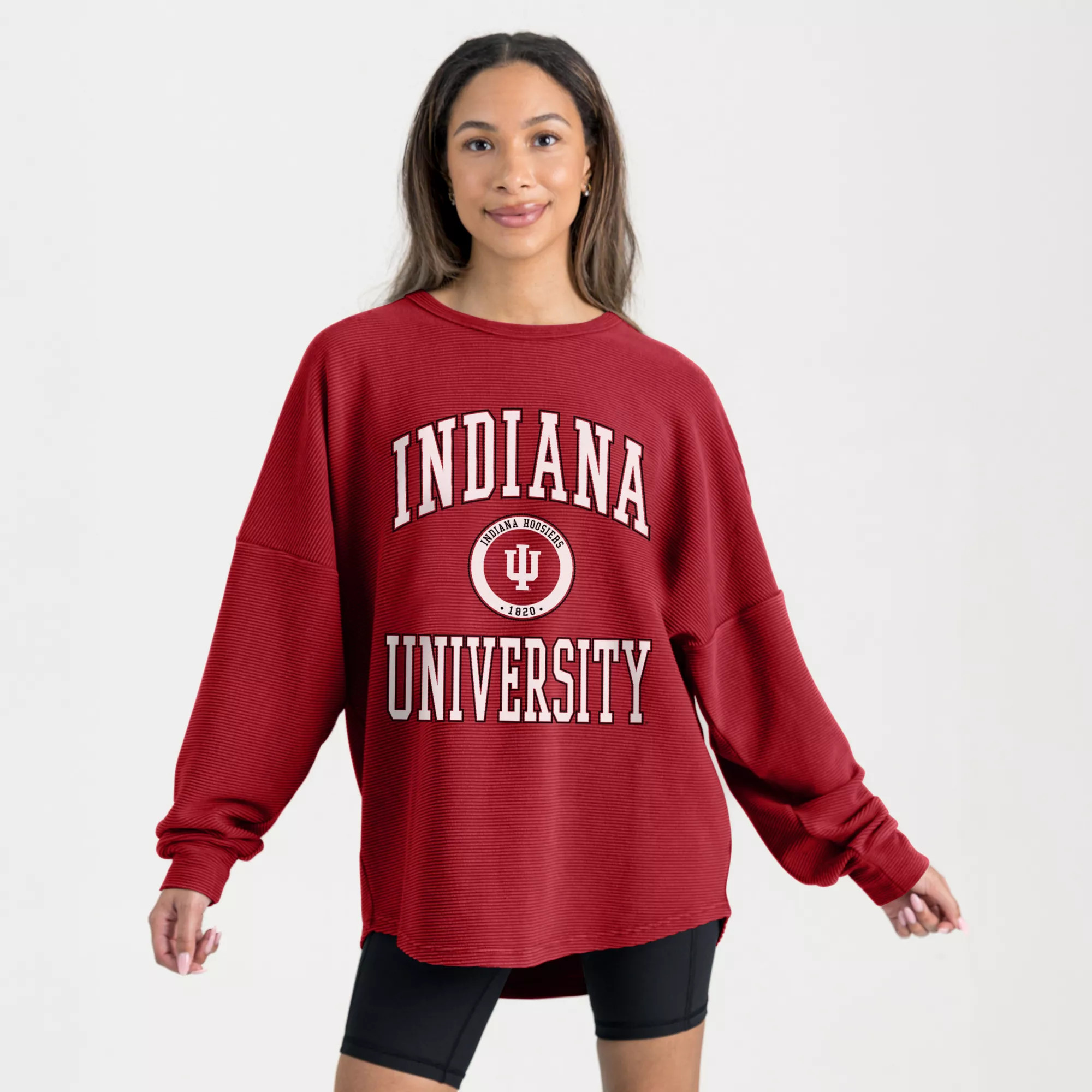 Gameday Couture Women's Indiana Hoosiers Red Washed Corded Crewneck Sweatshirt, Large | DICK'S Sporting Goods