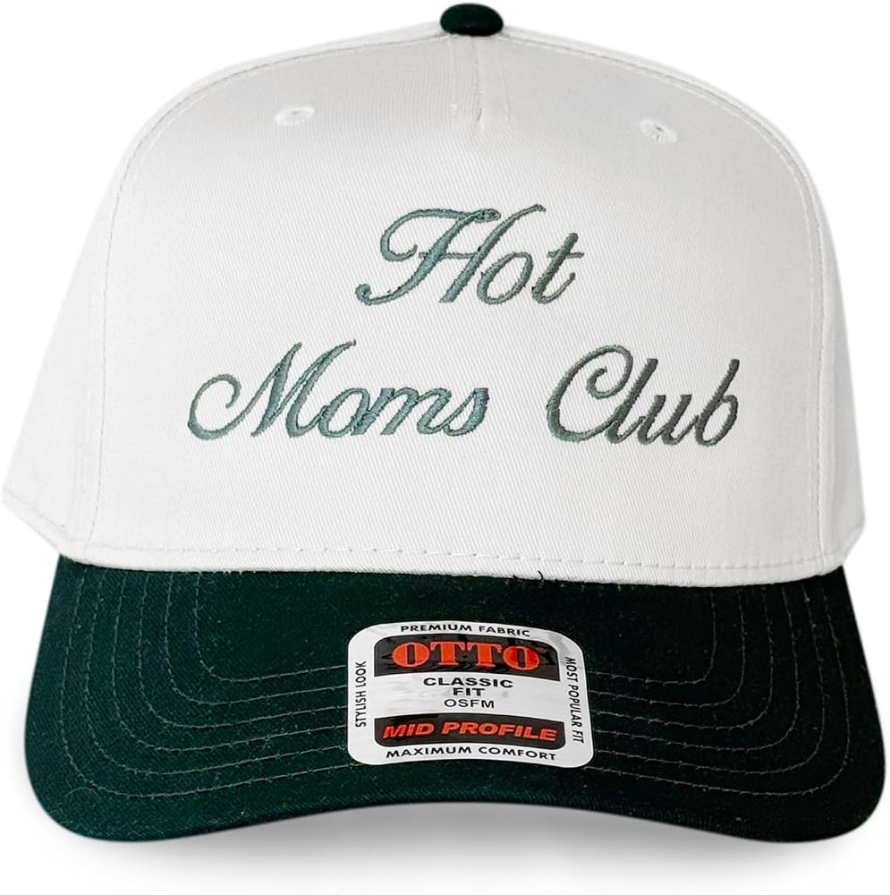 Hot Moms Club Embroidered Hat – Natural & Dark Green 5-Panel Cap | Perfect for A New Mom, Toddl... | Amazon (US)