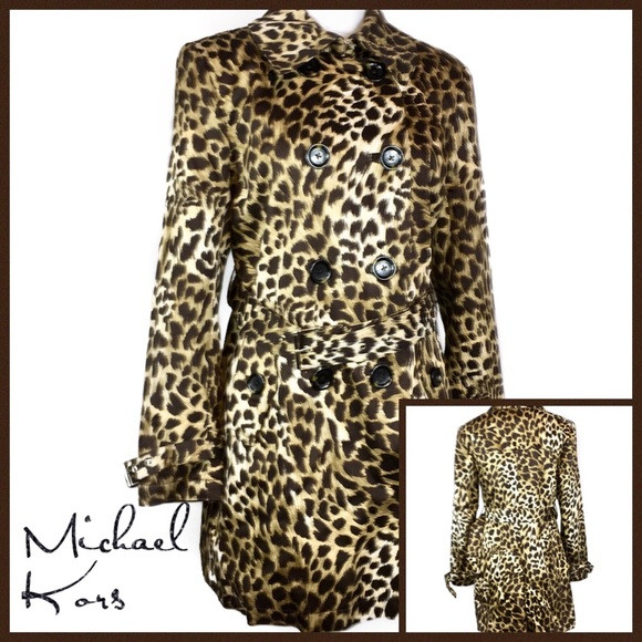 Michael Kors Leopard Print Trench Coat Size L | Poshmark