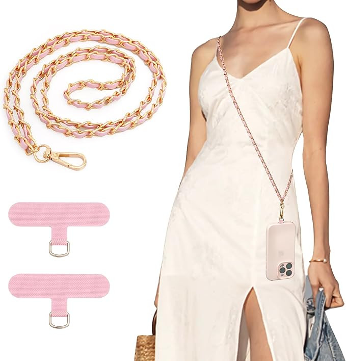 TiMOVO Universal Phone Lanyard, Metal Cell Phone Chain Anti-Theft Crossbody Strap for iPhone 16, ... | Amazon (US)