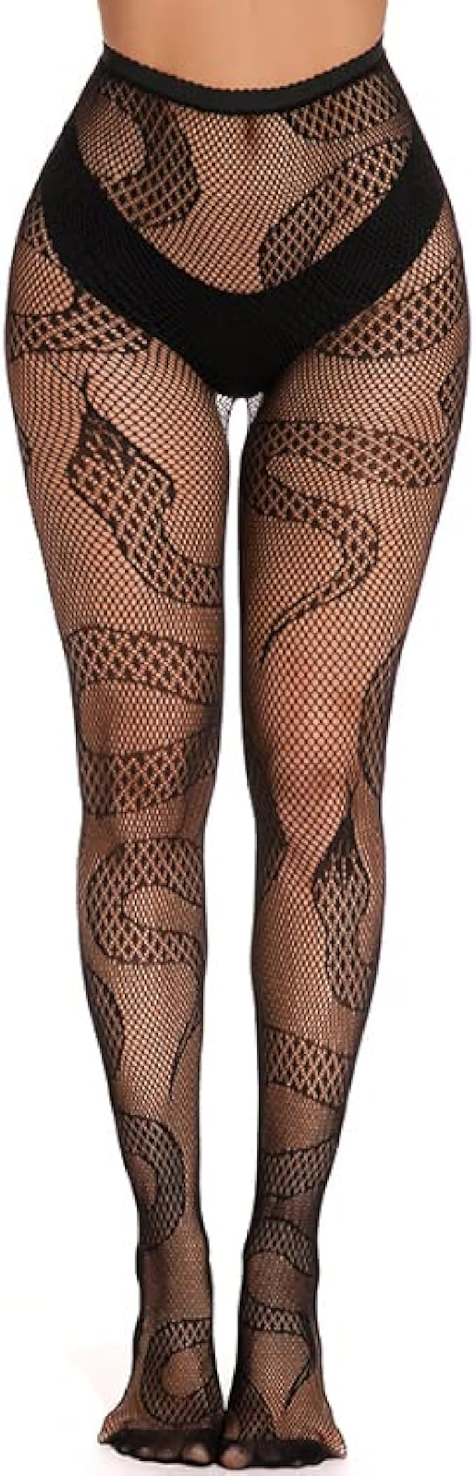 SAFSOU Fishnet tights,Fishnet Stockings Patterned Tights Thigh-High Black Socks Lace Leggings Pan... | Amazon (US)