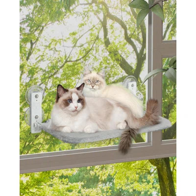 Cordless Cat Window Perch, Foldable Cat Window Hammock With 4 Suction Cups, Reversible Cover With Two Different Kinds Of Fabrics, Solid Metal Frame Ca | Wayfair North America