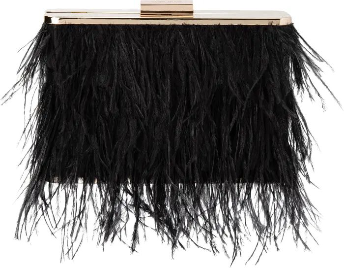 Ostrich Feather Embellished Clutch | Nordstrom