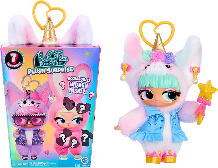 LOL Surprise Plush Surprise! Unique-Cora Plush Doll with Hidden Fashions, On-the-Go Play, 7 Total... | Amazon (US)
