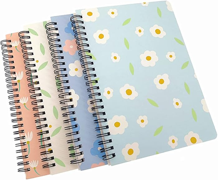 4 Pack A5 Spiral Notebook Journal,Wirebound Ruled Sketch Book Notepad Diary Memo Planner,A5 Size(... | Amazon (US)