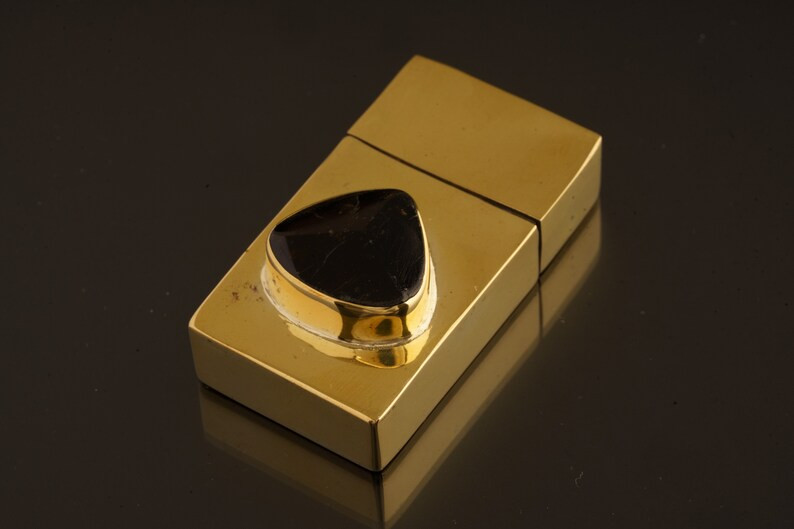 Black Tourmaline Brass Matchbox: Vintage Keepsake Box | Etsy (AU)