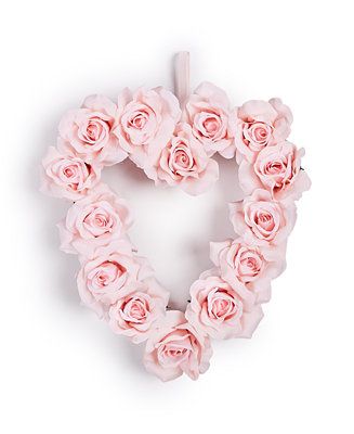 The Cellar Valentine's Day Artificial Pink Roses Heart Wreath, Created for Macy's  & Reviews - Sh... | Macys (US)