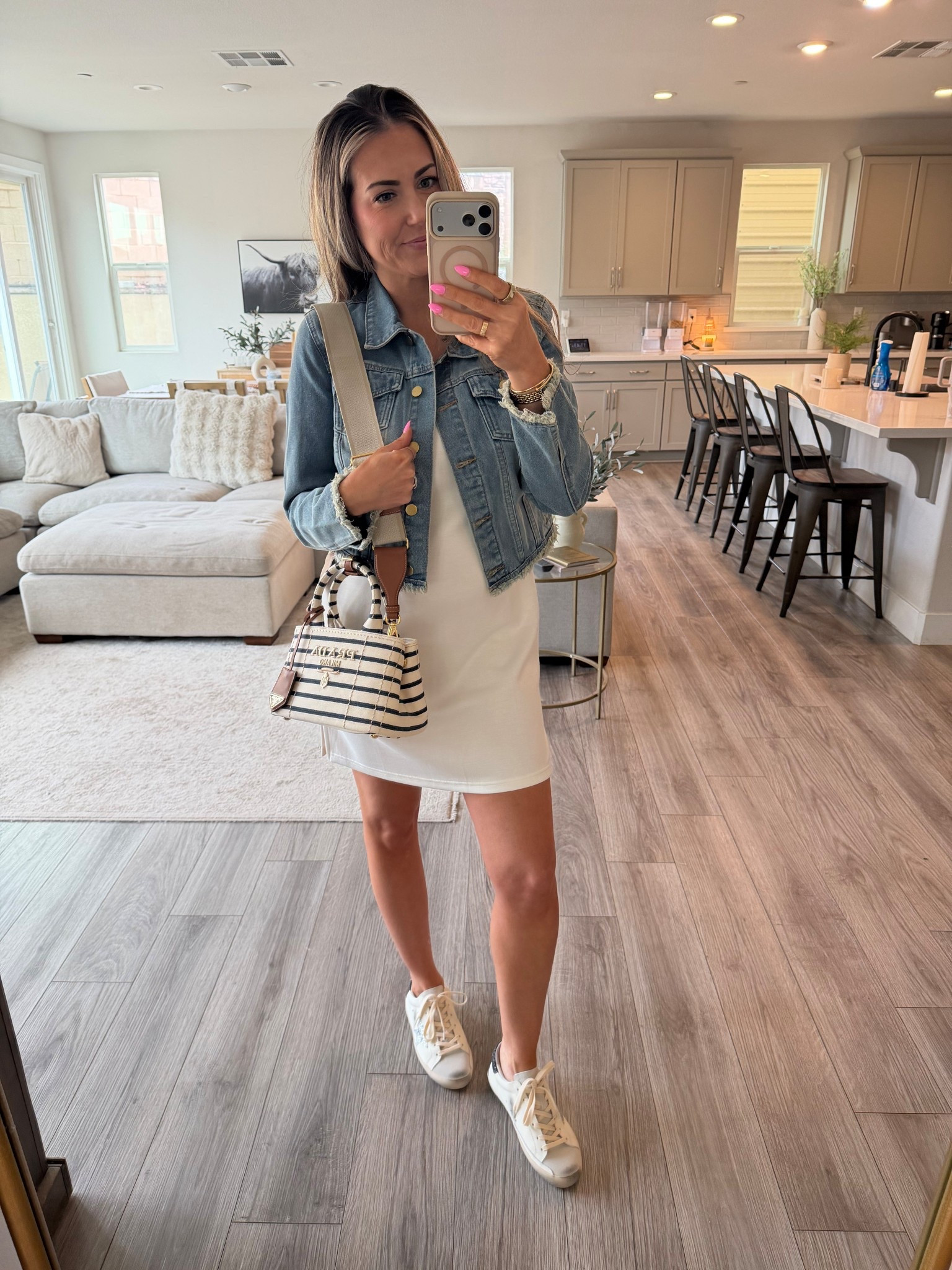 Cutest summer dress. Wearing a size small and small in the jacket. Shoes and bag can be found on my blog  

#LTKmomlife #LTKgrwm #LTKootd