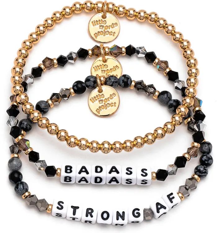 Little Words Project Badass & Strong AF Set of 3 Beaded Bracelets | Nordstrom | Nordstrom