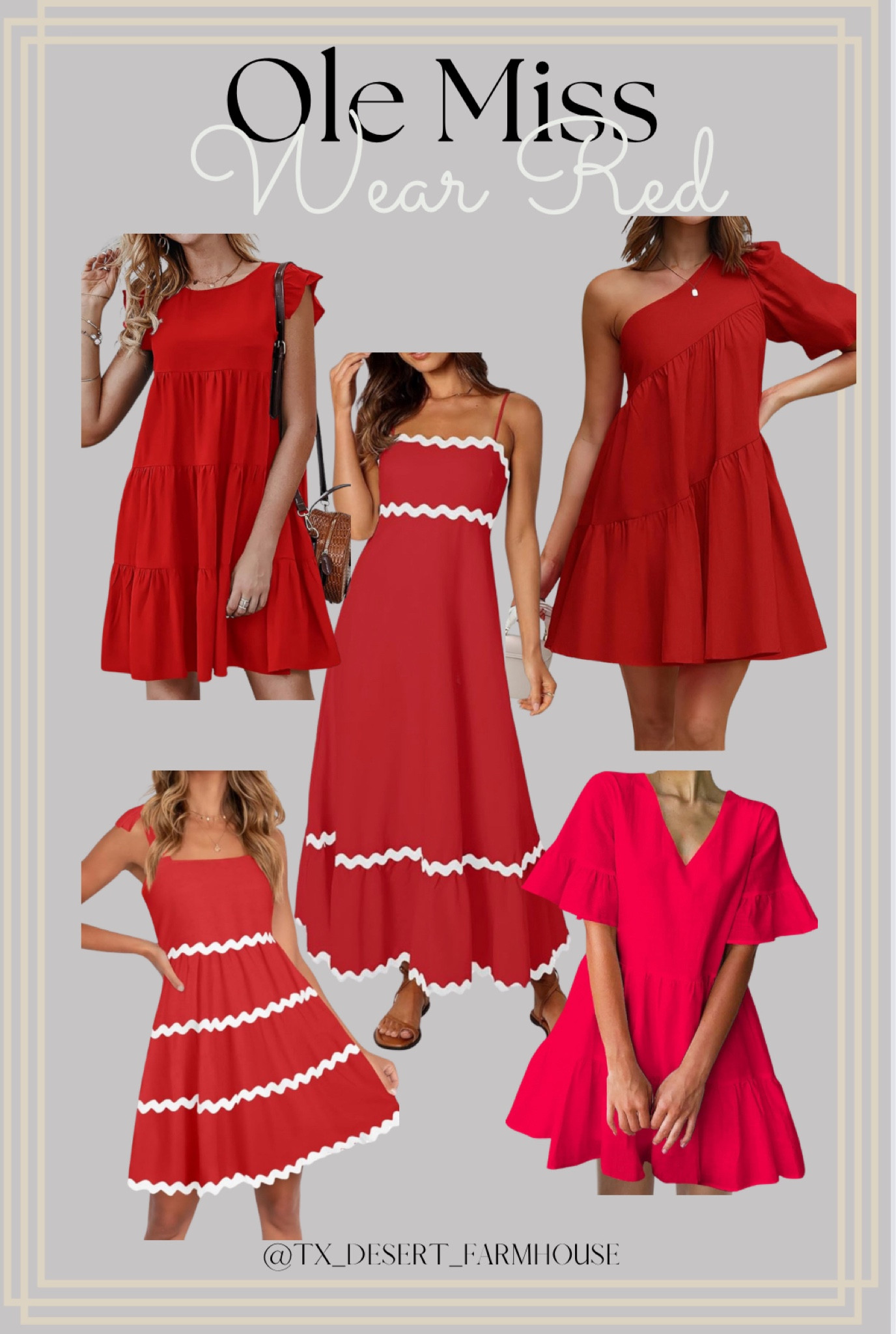 Check out these options for this weekend’s Ole Miss Game, “Wear Red.”

KIRUNDO Women's Summer Dresses Sleeveless Ruffle Sleeve Round Neck Solid Loose Short Flowy Pleated Mini Babydoll Dress

ZESICA Women's 2024 Summer Swing Mini Dress Casual Spaghetti Straps Sleeveless Smocked Backless Flowy A Line Sundress

ZESICA Women's 2024 Summer Spaghetti Straps Sleeveless Backless Sundress Flowy Smocked Lace Swing A Line Midi Dress

FANCYINN Women’s V Neck Cute Shift Dress with Pockets Bell Sleeve Ruffle Hem Loose Swing Summer Tunic Mini Dress

KIRUNDO Womens 2024 Summer Casual One Shoulder Mini Babydoll Dress Puff Sleeve Loose Tiered A Line Flowy Short Dresses

Dokotoo Womens Off The Shoulder Summer Dresses 2024 Short Lantern Sleeve Ruffle Elastic Waist A-Line Casual Mini Dress

Womens Button Down Shirt Dresses with Pockets Cotton Button Up Tunics Long Sleeve Solid High Low Blouse Tops

PRETTYGARDEN Women's Summer Button Down Shirt Dress Short Puffy Sleeve Tiered Ruffle Flowy Long Maxi Dresses

PRETTYGARDEN Women's Summer 2 Piece Beach Outfit Casual Sleeveless Cropped Tank Top High Waisted Maxi Skirt Set

#wearred #olemiss #gameday #gamedayoutfit #reddress #redshirtdress #red #olemisswearred #maxidress #redsundress

#LTKStyleTip #LTKFindsUnder50 #LTKU