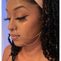 Double Nose Chain & Cuff Set | No Piercing To Ear Dangle Ring Fake | Etsy (US)