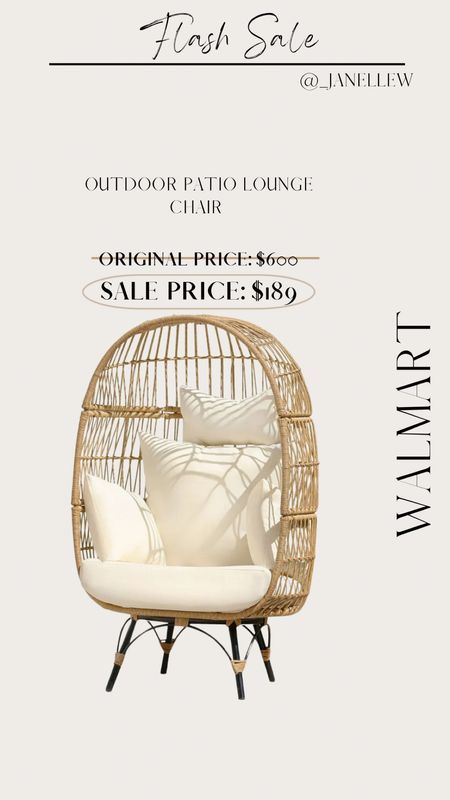 If you haven’t gotten your egg chair and you’ve been holding out on the right price, you’re in luck! This chair is only $189. Originally $600!! 

Get this BEST SELLER now before it’s gone!!

•Follow for more home decor!!•

#homedecor #decor #eggchair #chair #summer #balcony #patio #walmart #flashsale #bestseller

#LTKsalealert #LTKSeasonal #LTKhome