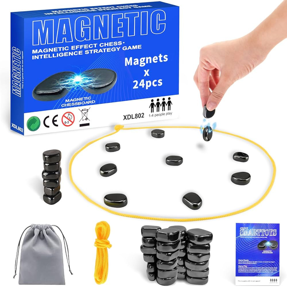 Magnetic Chess Game with Stones, Magnet Game, Puzzle Strategy Family Games, Party Travel Desktop ... | Amazon (US)